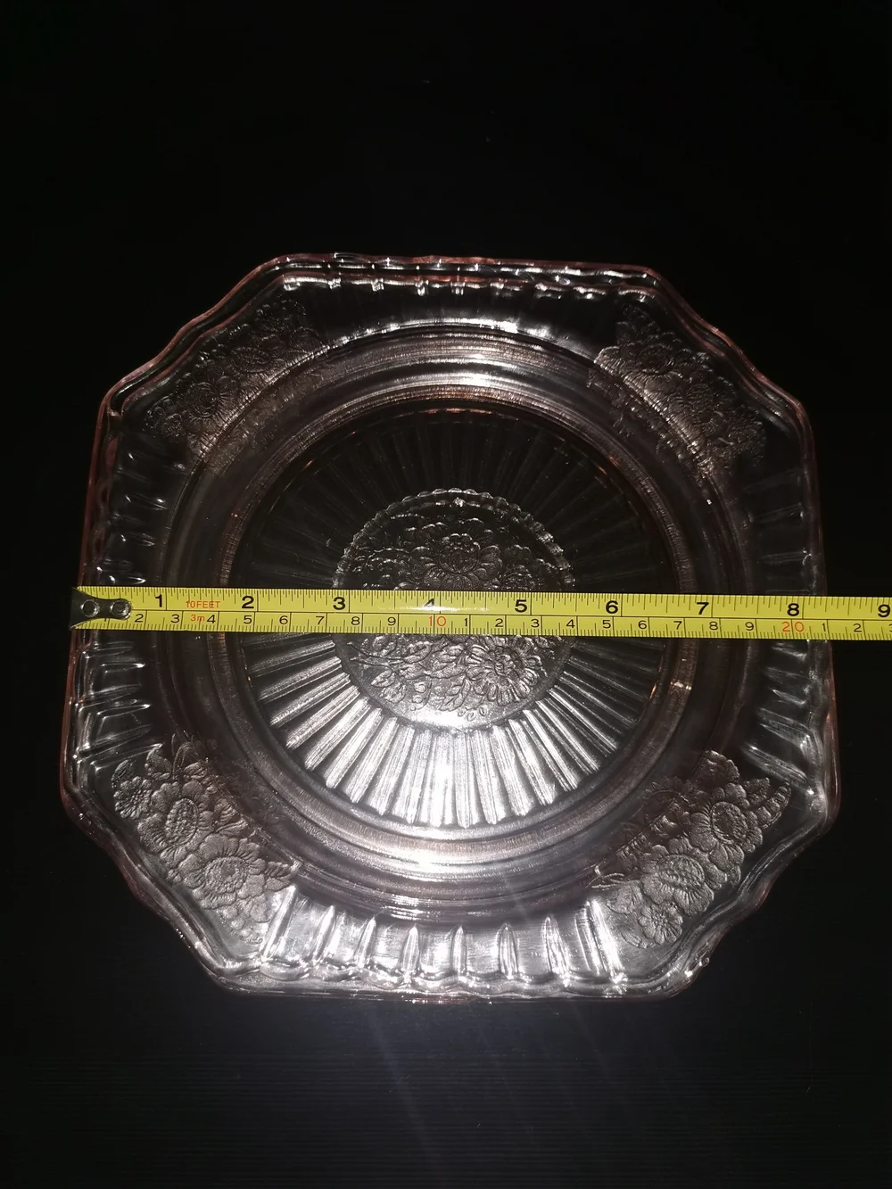 Anchor Hocking Depression Glass Pink Mayfair Open Rose Lucheon Plate Set of‎ 2